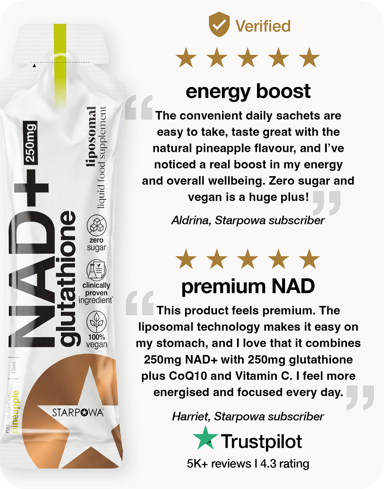 Nad+ Glutathione 250mg Liquid Liposomal – STARPOWA UK